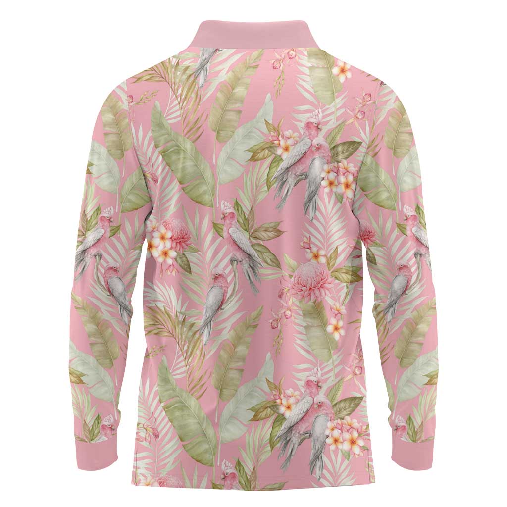 Australia Galah Cockatoo Long Sleeve Polo Shirt Eolophus Soseicapilla Couple Seamless Style - Aussie Hoodie