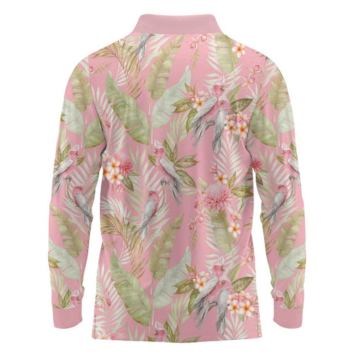 Australia Galah Cockatoo Long Sleeve Polo Shirt Eolophus Soseicapilla Couple Seamless Style - Aussie Hoodie