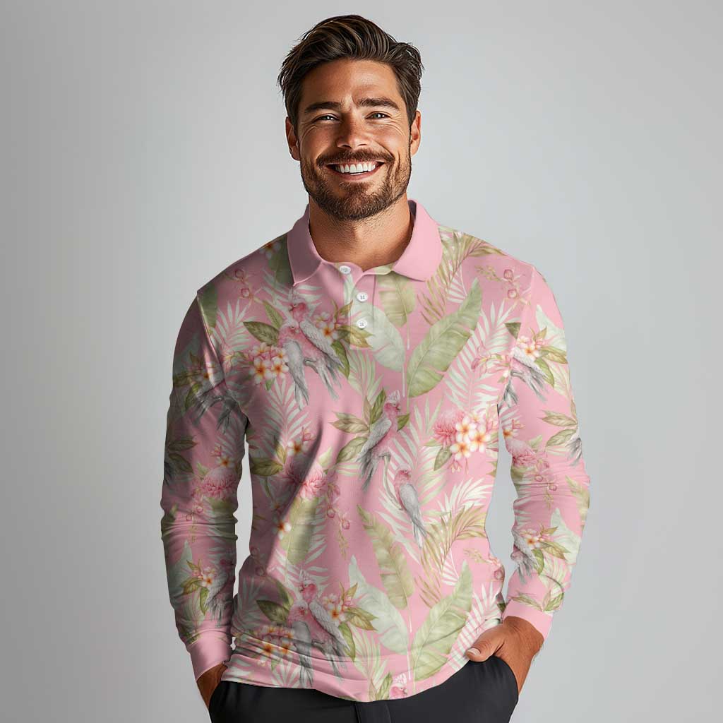 Australia Galah Cockatoo Long Sleeve Polo Shirt Eolophus Soseicapilla Couple Seamless Style - Aussie Hoodie