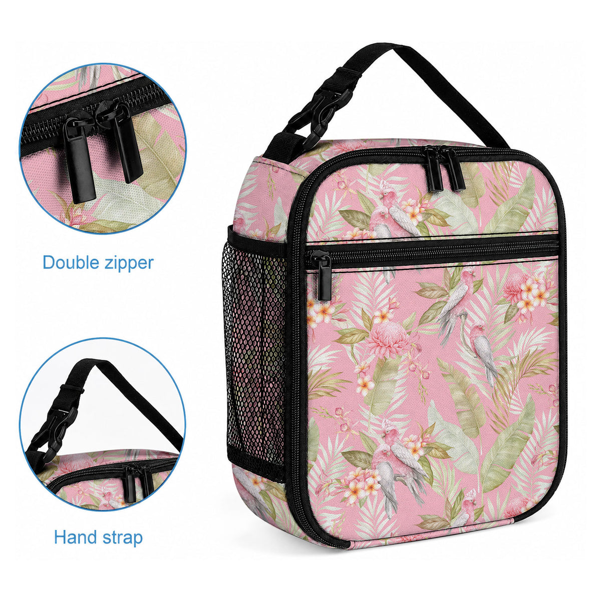 Australia Galah Cockatoo Lunch Bag Eolophus Roseicapilla Couple Seamless Style