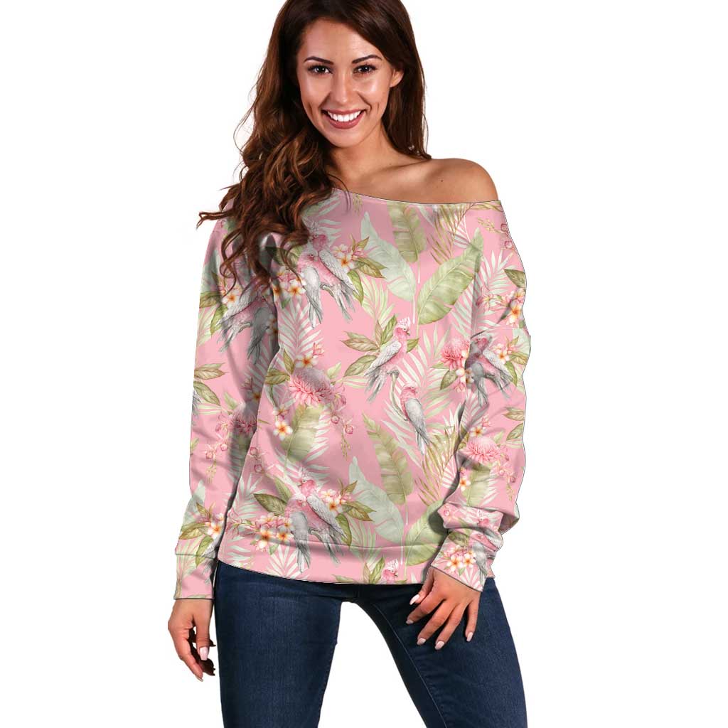 Australia Galah Cockatoo Off Shoulder Sweater Eolophus Soseicapilla Couple Seamless Style - Aussie Hoodie