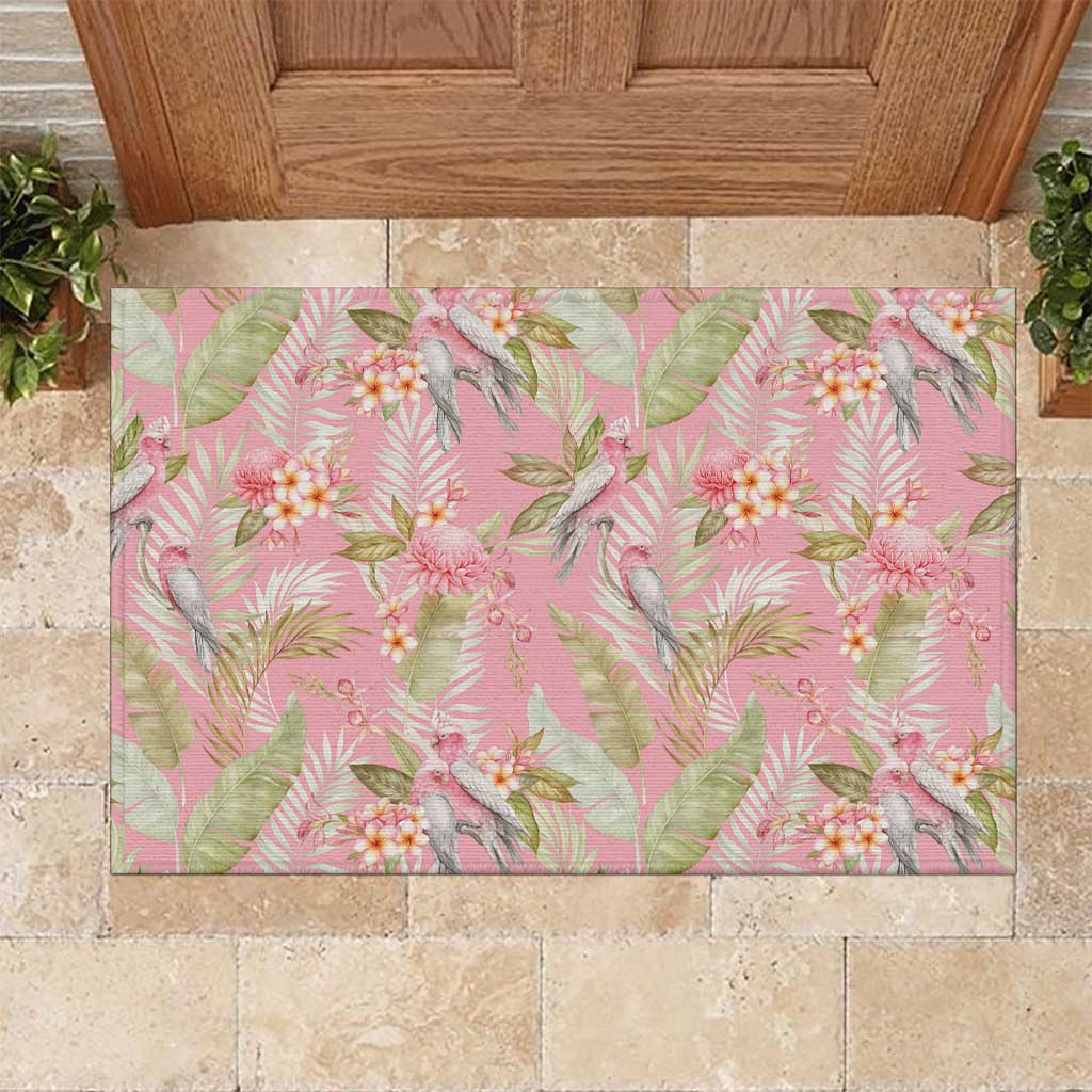 Australia Galah Cockatoo Rubber Doormat Eolophus Soseicapilla Couple Seamless Style - Aussie Hoodie
