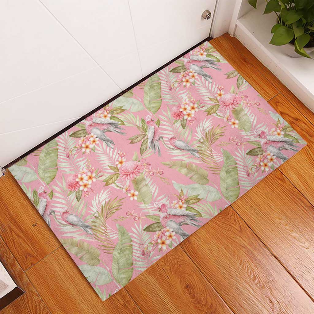 Australia Galah Cockatoo Rubber Doormat Eolophus Soseicapilla Couple Seamless Style - Aussie Hoodie