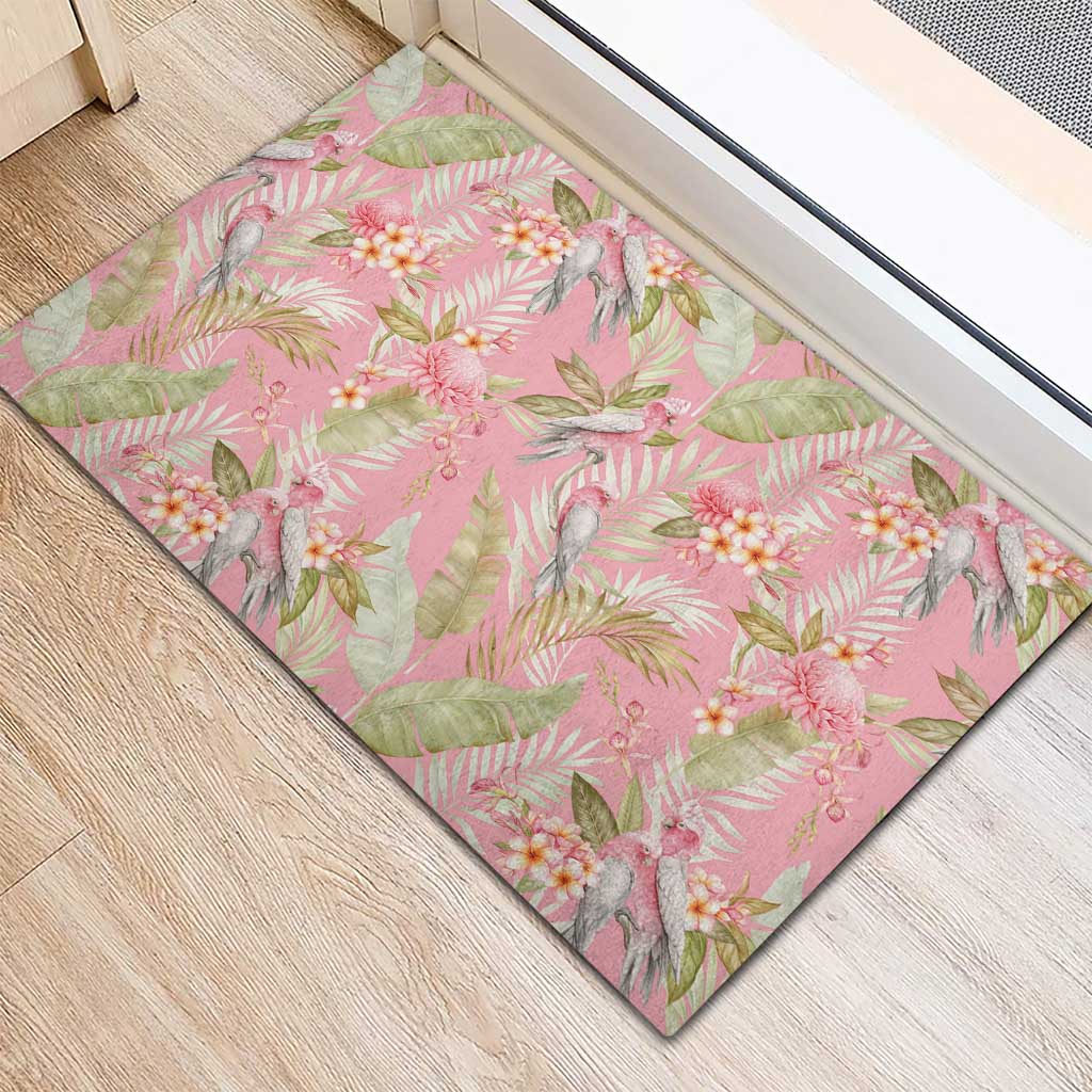 Australia Galah Cockatoo Rubber Doormat Eolophus Soseicapilla Couple Seamless Style - Aussie Hoodie