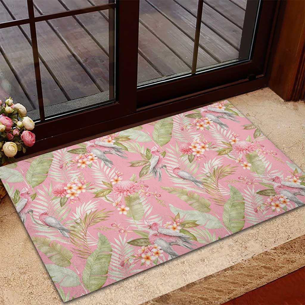 Australia Galah Cockatoo Rubber Doormat Eolophus Soseicapilla Couple Seamless Style - Aussie Hoodie
