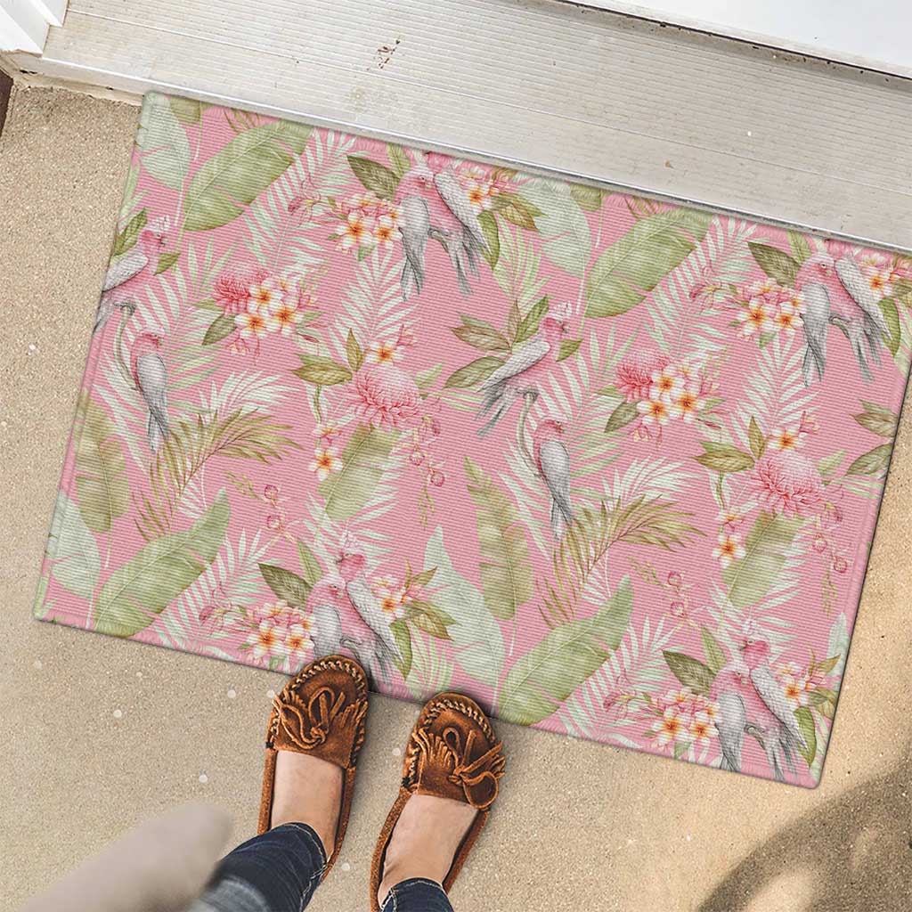 Australia Galah Cockatoo Rubber Doormat Eolophus Soseicapilla Couple Seamless Style - Aussie Hoodie