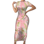 Australia Galah Cockatoo Short Sleeve Bodycon Dress Eolophus Soseicapilla Couple Seamless Style - Aussie Hoodie