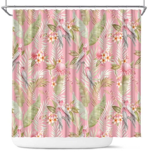Australia Galah Cockatoo Shower Curtain Eolophus Soseicapilla Couple Seamless Style - Aussie Hoodie