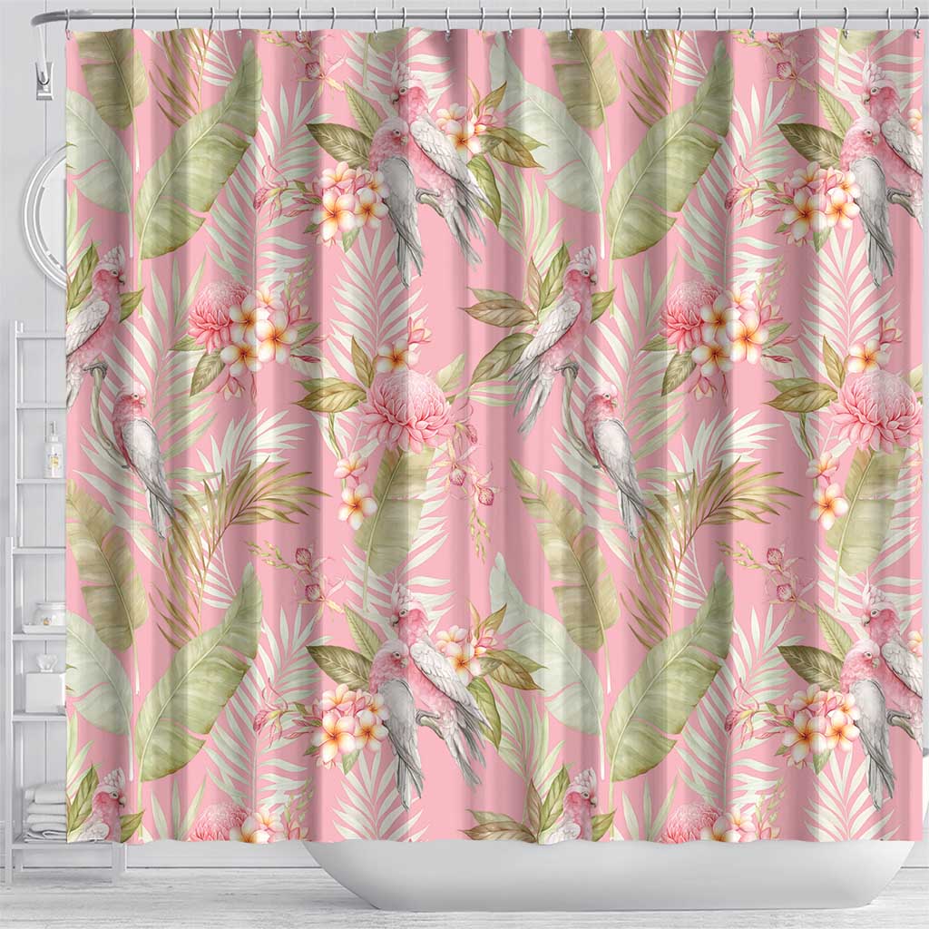 Australia Galah Cockatoo Shower Curtain Eolophus Soseicapilla Couple Seamless Style - Aussie Hoodie