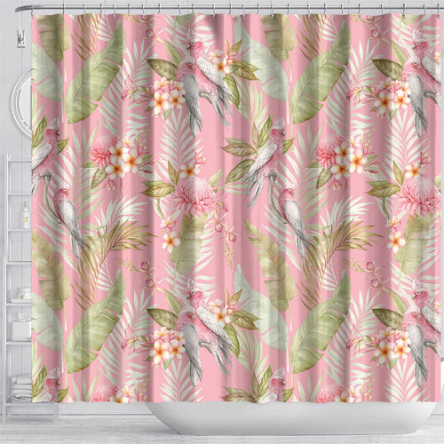 Australia Galah Cockatoo Shower Curtain Eolophus Soseicapilla Couple Seamless Style - Aussie Hoodie