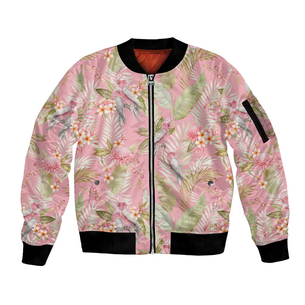 Australia Galah Cockatoo Sleeve Zip Bomber Jacket Eolophus Soseicapilla Couple Seamless Style - Aussie Hoodie