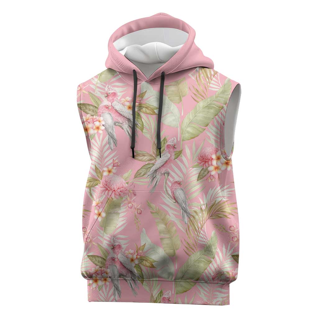 Australia Galah Cockatoo Sleeveless Hoodie Eolophus Soseicapilla Couple Seamless Style - Aussie Hoodie