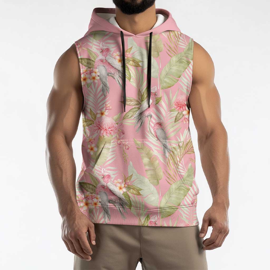 Australia Galah Cockatoo Sleeveless Hoodie Eolophus Soseicapilla Couple Seamless Style - Aussie Hoodie