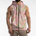 Australia Galah Cockatoo Sleeveless Zip Hoodie Eolophus Soseicapilla Couple Seamless Style LT14