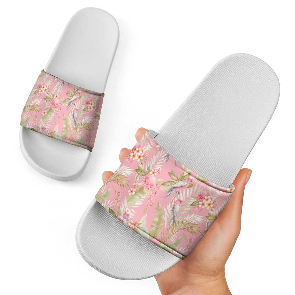 Australia Galah Cockatoo Slide Sandals Eolophus Soseicapilla Couple Seamless Style - Aussie Hoodie