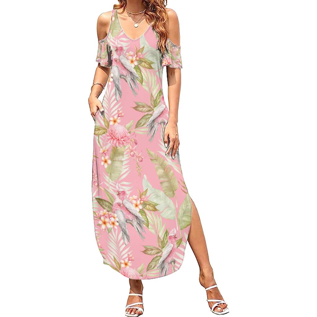 Australia Galah Cockatoo Summer Maxi Dress Eolophus Soseicapilla Couple Seamless Style - Aussie Hoodie