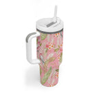 Australia Galah Cockatoo Tumbler With Handle Eolophus Soseicapilla Couple Seamless Style - Aussie Hoodie
