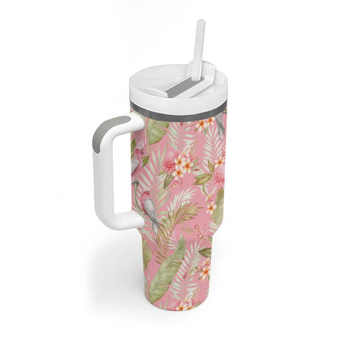 Australia Galah Cockatoo Tumbler With Handle Eolophus Soseicapilla Couple Seamless Style - Aussie Hoodie