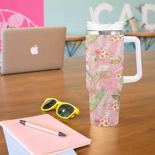 Australia Galah Cockatoo Tumbler With Handle Eolophus Soseicapilla Couple Seamless Style - Aussie Hoodie
