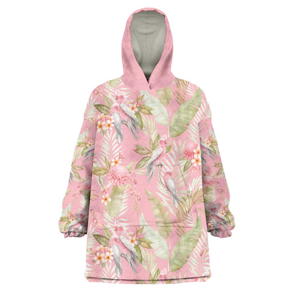 Australia Galah Cockatoo Wearable Blanket Hoodie Eolophus Soseicapilla Couple Seamless Style - Aussie Hoodie