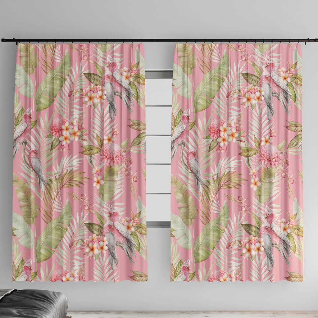 Australia Galah Cockatoo Window Curtain Eolophus Soseicapilla Couple Seamless Style - Aussie Hoodie
