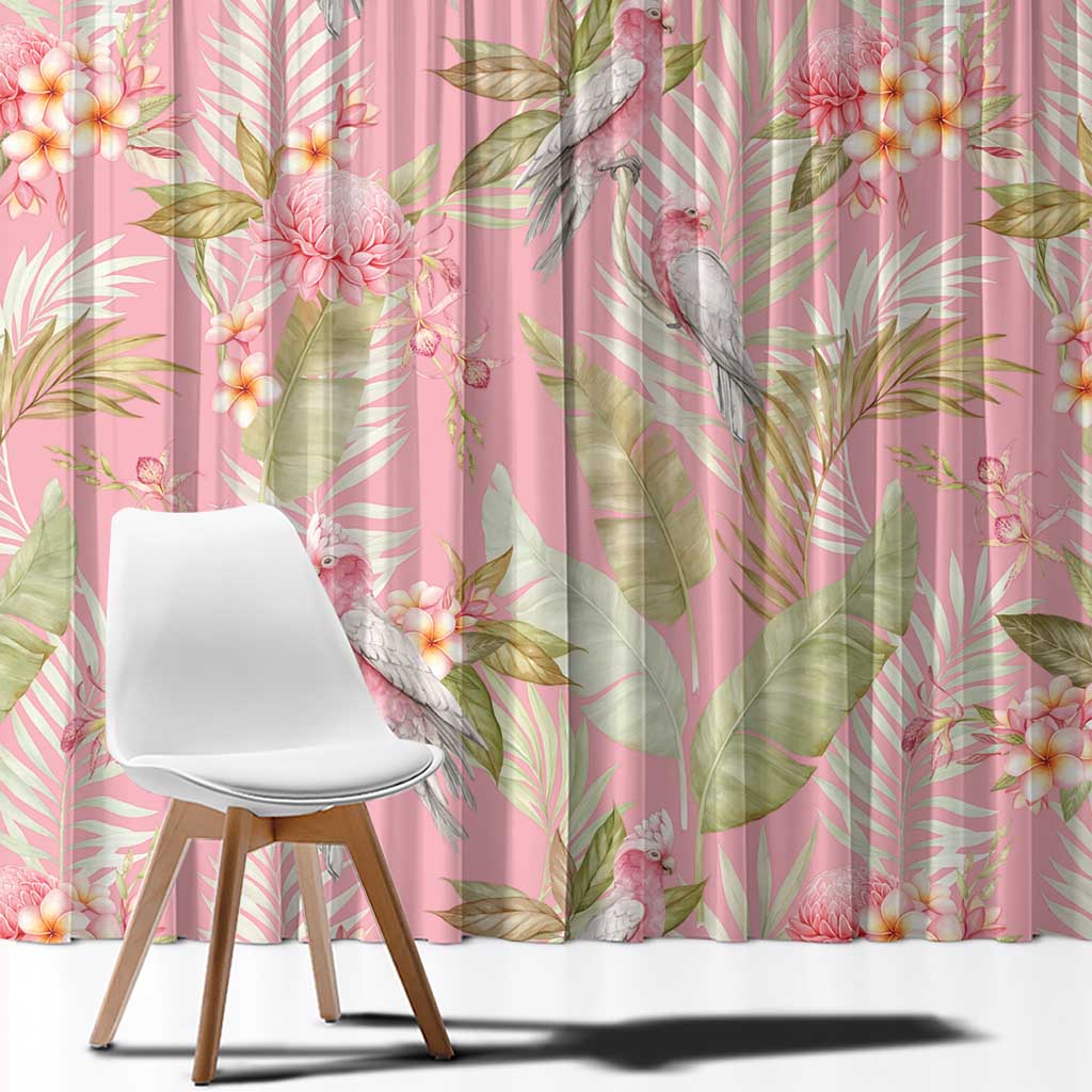 Australia Galah Cockatoo Window Curtain Eolophus Soseicapilla Couple Seamless Style - Aussie Hoodie
