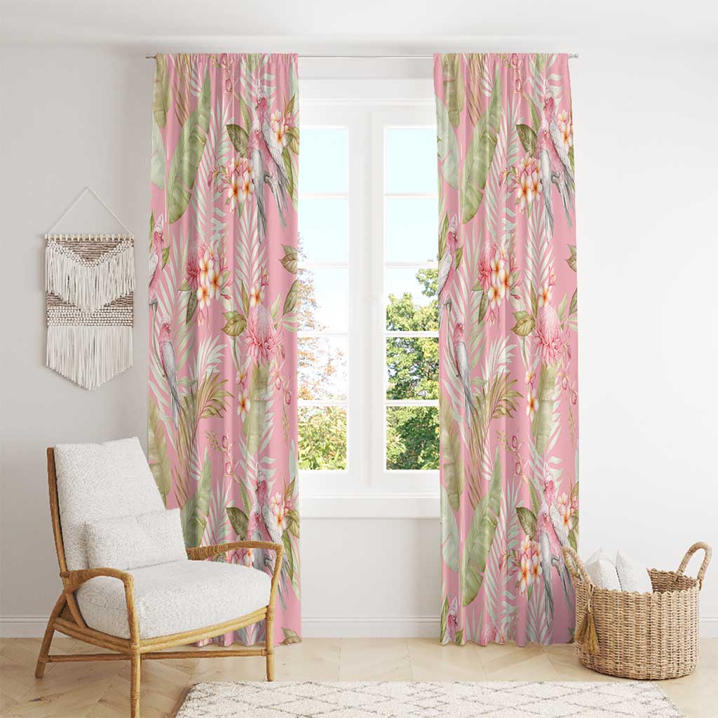 Australia Galah Cockatoo Window Curtain Eolophus Soseicapilla Couple Seamless Style - Aussie Hoodie