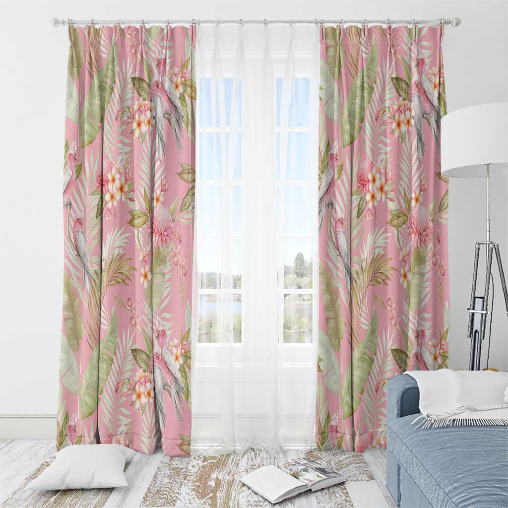 Australia Galah Cockatoo Window Curtain Eolophus Soseicapilla Couple Seamless Style - Aussie Hoodie