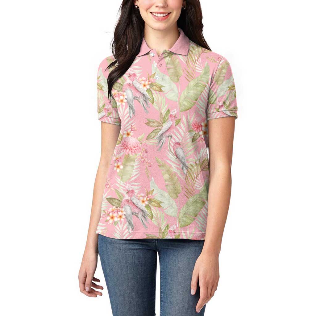 Australia Galah Cockatoo Women Polo Shirt Eolophus Soseicapilla Couple Seamless Style - Aussie Hoodie