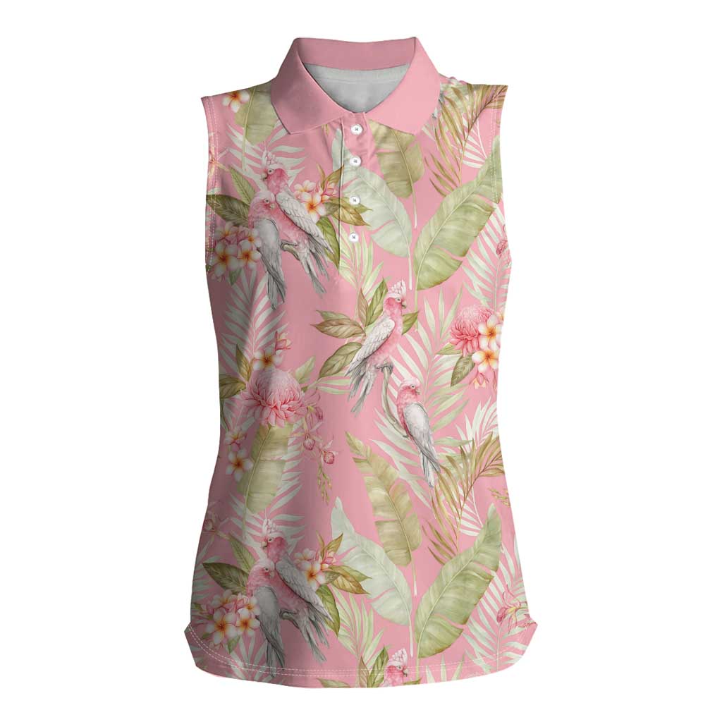 Australia Galah Cockatoo Women Sleeveless Polo Shirt Eolophus Soseicapilla Couple Seamless Style - Aussie Hoodie