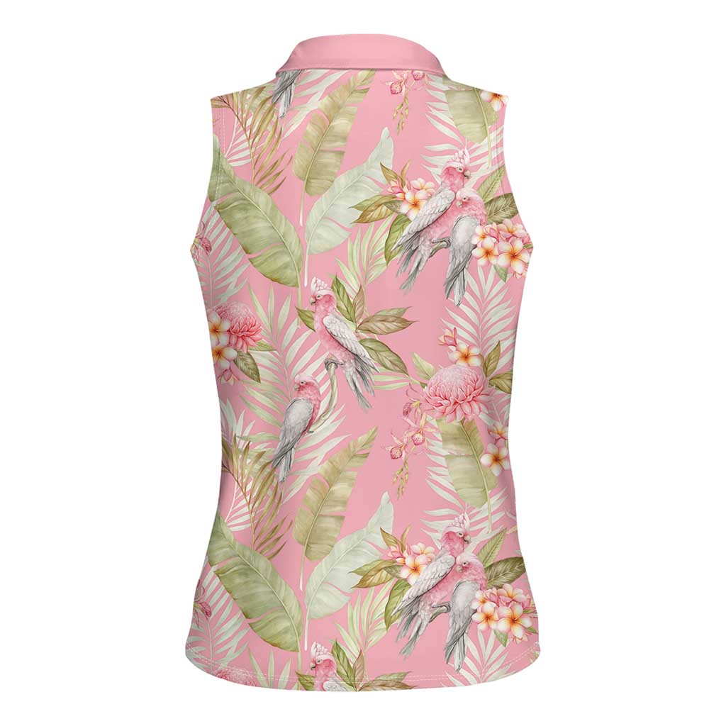 Australia Galah Cockatoo Women Sleeveless Polo Shirt Eolophus Soseicapilla Couple Seamless Style - Aussie Hoodie