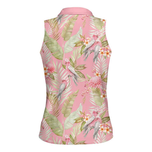 Australia Galah Cockatoo Women Sleeveless Polo Shirt Eolophus Soseicapilla Couple Seamless Style - Aussie Hoodie