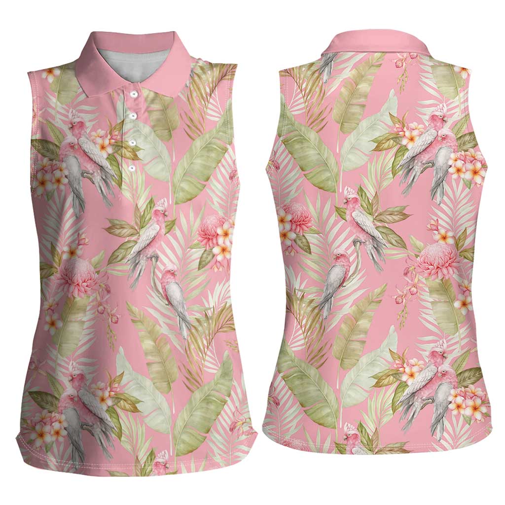 Australia Galah Cockatoo Women Sleeveless Polo Shirt Eolophus Soseicapilla Couple Seamless Style - Aussie Hoodie