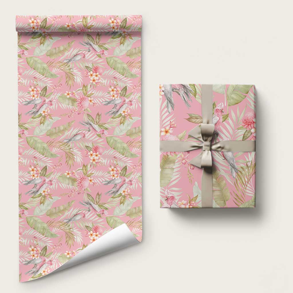 Australia Galah Cockatoo Wrapping Paper Eolophus Soseicapilla Couple Seamless Style - Aussie Hoodie