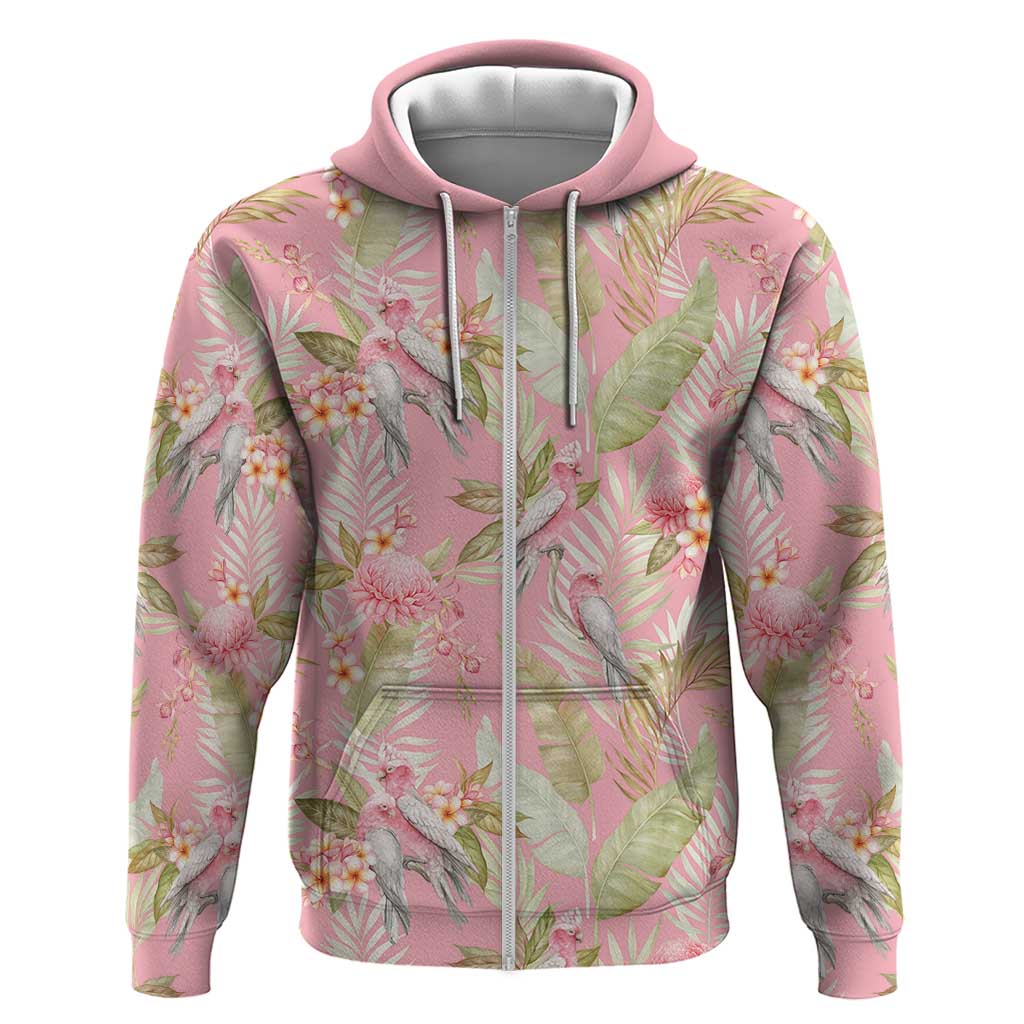 Australia Galah Cockatoo Zip Hoodie Eolophus Soseicapilla Couple Seamless Style - Aussie Hoodie