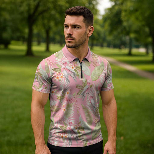 Australia Galah Cockatoo Zipper Polo Shirt Eolophus Soseicapilla Couple Seamless Style - Aussie Hoodie