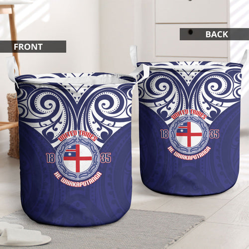 New Zealand United Tribes Te Kara Laundry Basket He Whakaputanga Maori Pattern