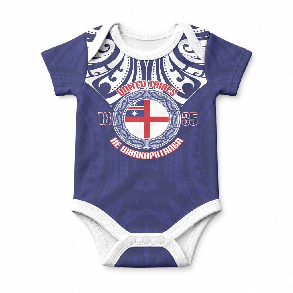New Zealand United Tribes Te Kara Baby Onesie He Whakaputanga Maori Pattern