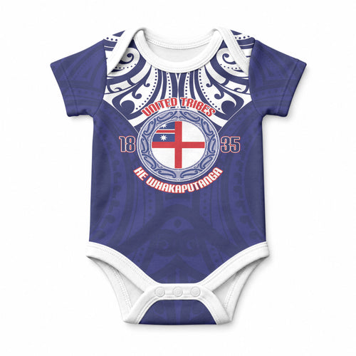 New Zealand United Tribes Te Kara Baby Onesie He Whakaputanga Maori Pattern