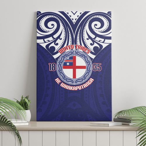 New Zealand United Tribes Te Kara Canvas Wall Art He Whakaputanga Maori Pattern
