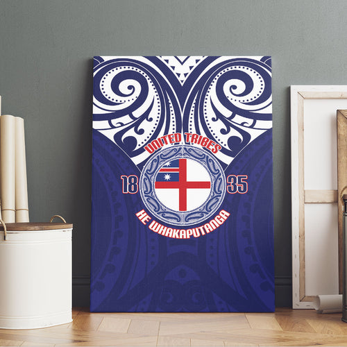 New Zealand United Tribes Te Kara Canvas Wall Art He Whakaputanga Maori Pattern