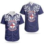 New Zealand United Tribes Te Kara Couples Matching Off Shoulder Short Dress and Hawaiian Shirt He Whakaputanga Maori Pattern