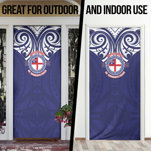 New Zealand United Tribes Te Kara Door Cover He Whakaputanga Maori Pattern
