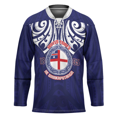 New Zealand United Tribes Te Kara Hockey Jersey He Whakaputanga Maori Pattern