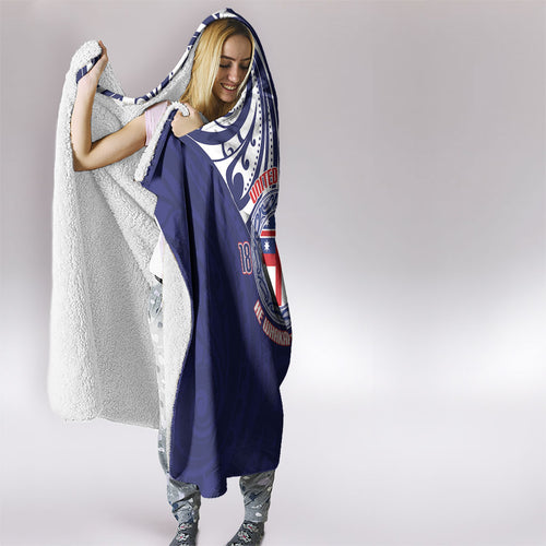 New Zealand United Tribes Te Kara Hooded Blanket He Whakaputanga Maori Pattern