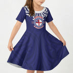 New Zealand United Tribes Te Kara Kid Short Sleeve Dress He Whakaputanga Maori Pattern