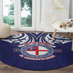 New Zealand United Tribes Te Kara Round Carpet He Whakaputanga Maori Pattern