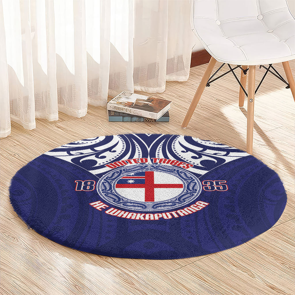 New Zealand United Tribes Te Kara Round Carpet He Whakaputanga Maori Pattern
