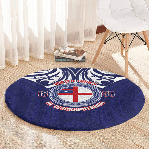 New Zealand United Tribes Te Kara Round Carpet He Whakaputanga Maori Pattern