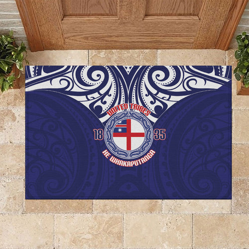 New Zealand United Tribes Te Kara Rubber Doormat He Whakaputanga Maori Pattern